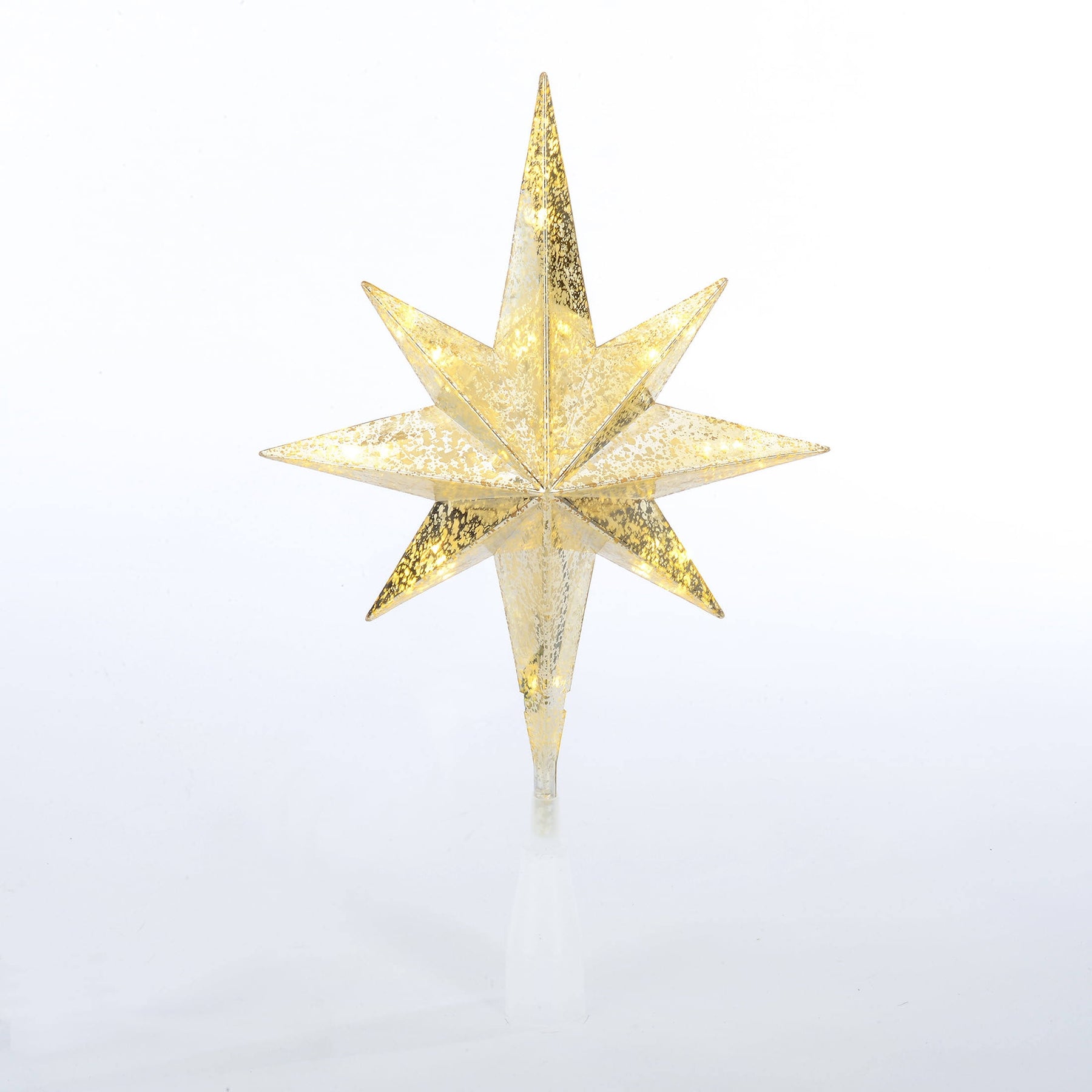 Holiday Time LED Christmas Tree Topper, Clear/Gold Star, 14 inch