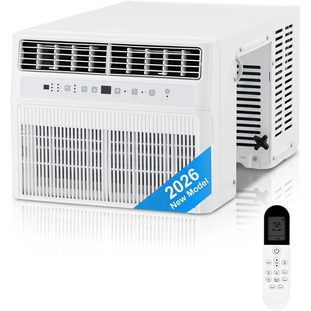 AECOJOY U-Shaped Window Air Conditioner 12,000 BTU AC Unit with Full Window View, Cools 350 Sq. Ft.