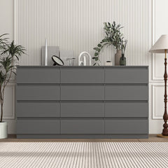 Kadyn Modern 6 Drawer Dresser Wood Cabinet, Dresser for Bedroom, Kitchen Storage Cabinet with Drawers, Chest of Drawers(Black)