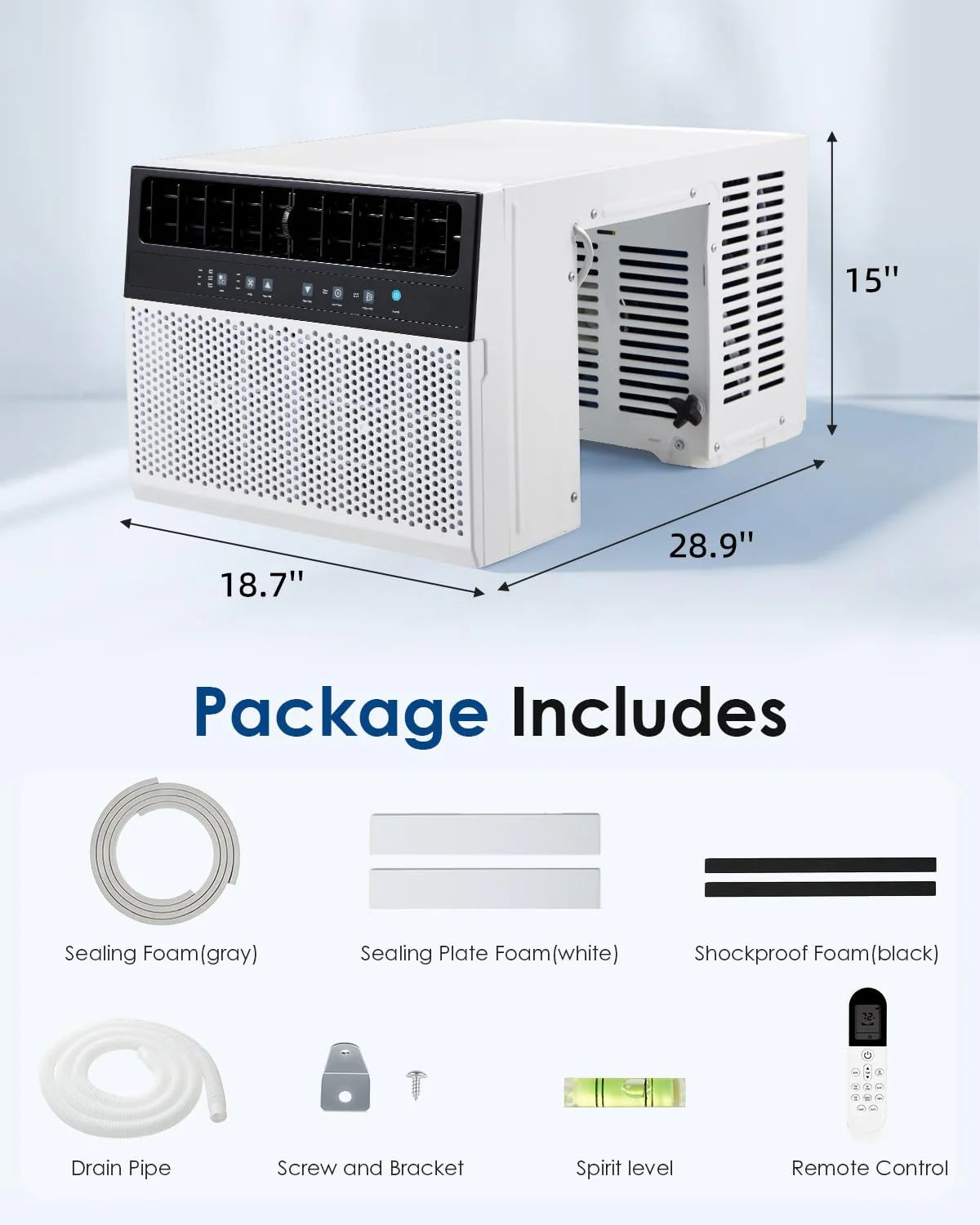 AECOJOY 12000 BTU Window Air Conditioner, Energy-Saving Window AC Unit, Cools up to 350 Sq. Ft.