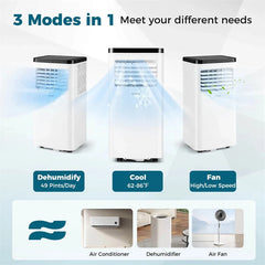 10000 BTU Portable Air Conditioner, 3-in-1 AC Unit with Fan & Dehumidifier, Remote Control, 24H Timer, Window Kit for Rooms up to 450 Sq.Ft