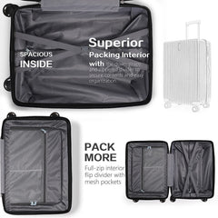 Vebreda Luggage Sets 3 Piece 20/24/28 in Suitcase Sets Hardside Luggage Set, Navy Blue