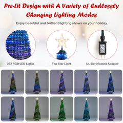 Tangkula 6.2FT Pop-Up  Christmas Tree with 282 LED Lights