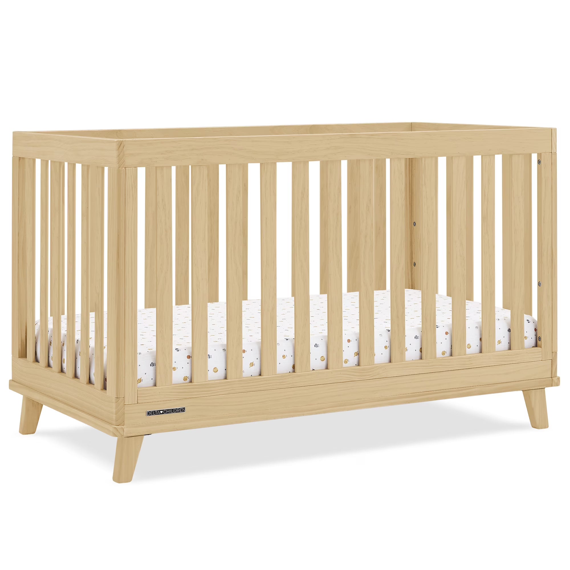 Delta Children Frankie 4 - in - 1 Convertible Crib - Greenguard Gold Certified, Black with Natural