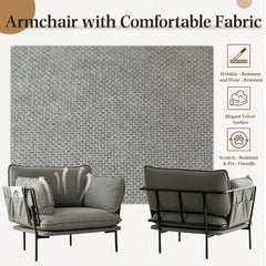AECOJOY Modern Accent Chair Reading Chair with Pillow Upholstered Armchair for Adults
