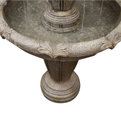 Indoor/Outdoor 3 - Tiers Concrete Floor Water Fountain with Electric Pump for Patio Lawn Home Decor