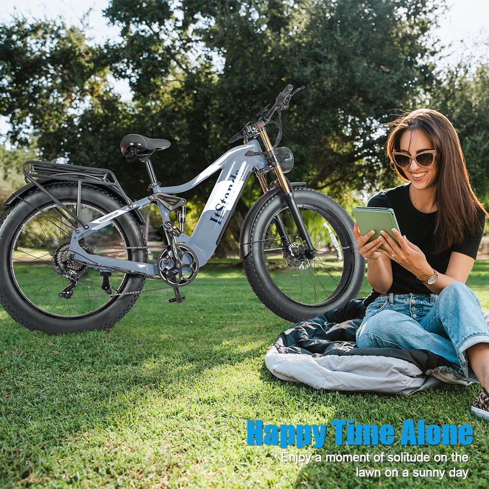 Electric Bike for Adults 26'', 1000W E - Mountain Bike 48V 30/20ah UL2849 Removable Battery, Fat Tire Ebike up to 30MPH Off Road Beach Snow Electric Bicycles Full Suspension & Dual Hydraulic Disc Brakes