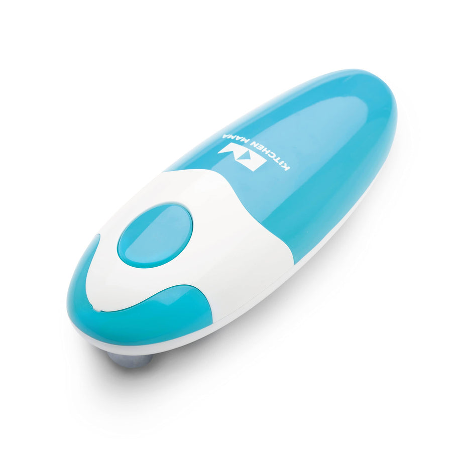 Kitchen Mama Electric Can Opener : Open Your Cans with A Simple Push of Button - Smooth Edge, Food-Safe and Battery Operated Handheld Can Opener (Sky