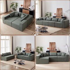 104 - Inch Corduroy Modular L Shaped Sectional Sofa, Luxury Floor Couch Set, Upholstered Indoor Furniture, Foam - Filled Compressed Sofa for Living Room, Bedroom, 4 PC Free Combination ?