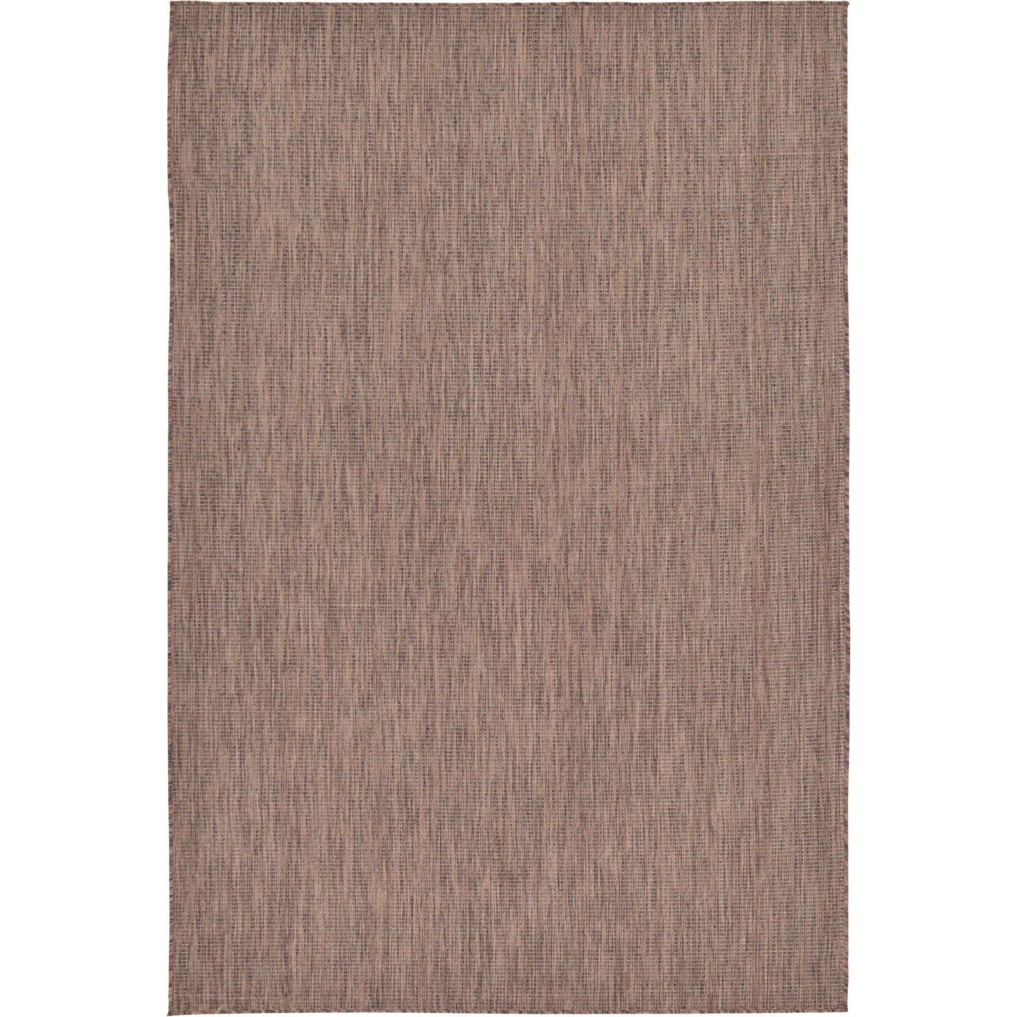 Unique Loom Outdoor Solid Area Rug - 6' x 9' Light Brown