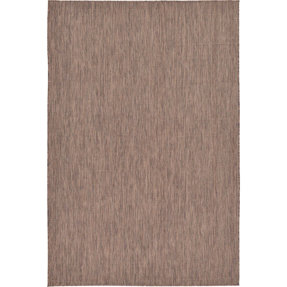 Unique Loom Outdoor Solid Area Rug - 6' x 9' Light Brown