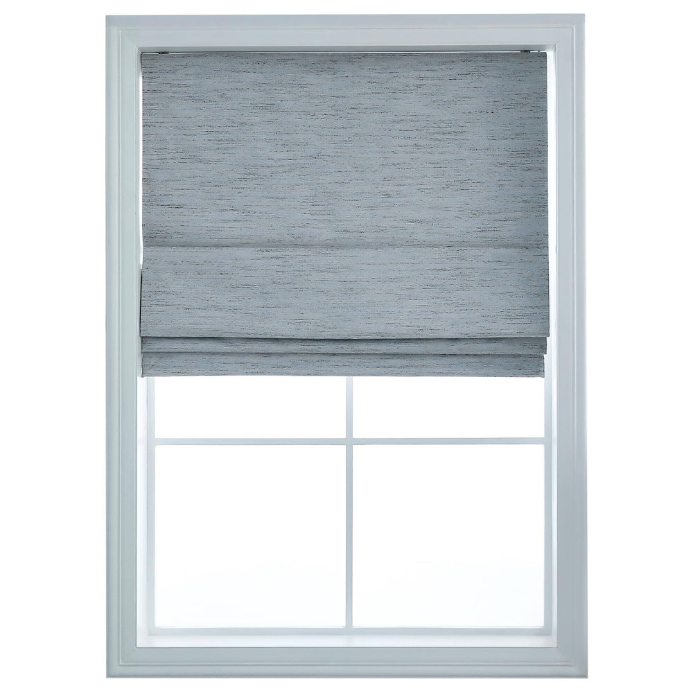 Belmar Washable Cordless Room Darkening Woven Fabric Roman Shades for Windows Pull-Down Blind for Home, Bedroom, Living Room, Kitchen, Two-Tone