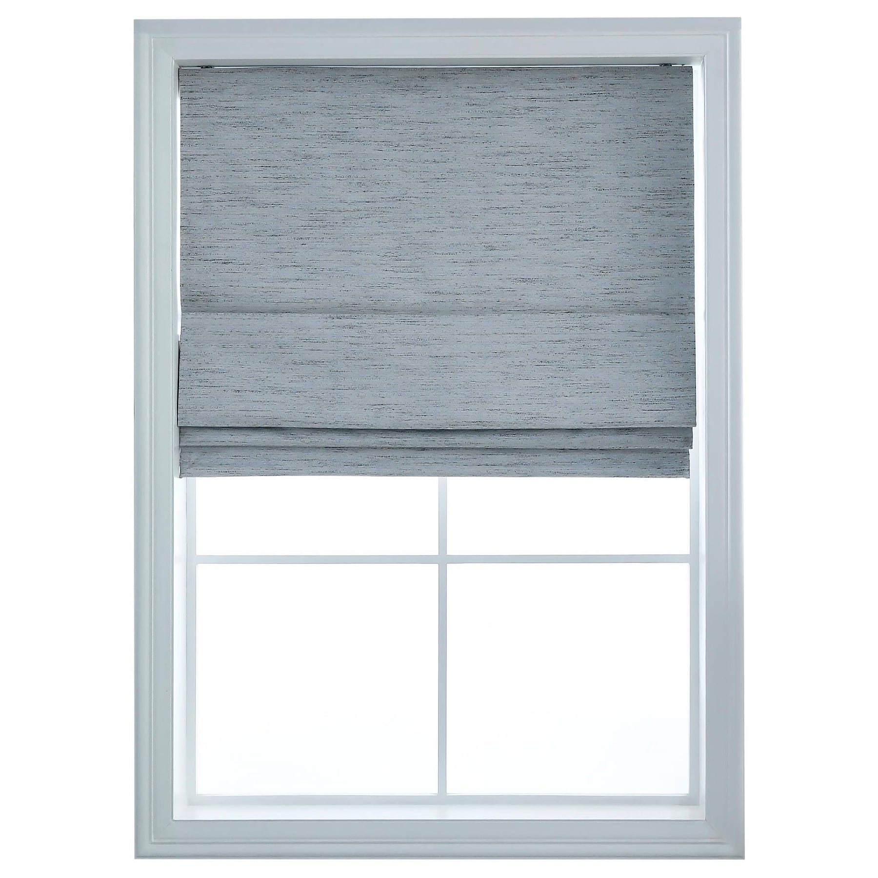 Belmar Washable Cordless Room Darkening Woven Fabric Roman Shades for Windows Pull-Down Blind for Home, Bedroom, Living Room, Kitchen, Two-Tone