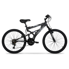 24" Hyper Bicycles Havoc Mountain Bike, Youth/Adult, Recommended Ages 10 - 14 Years Old, Black