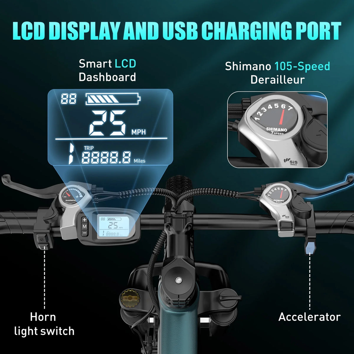 Aairsk 24'' Electric Bike for Adults, 400W E - Bicycle, Top Speed 25MPH, 36V 13AH Battery, City Mountain Ebike