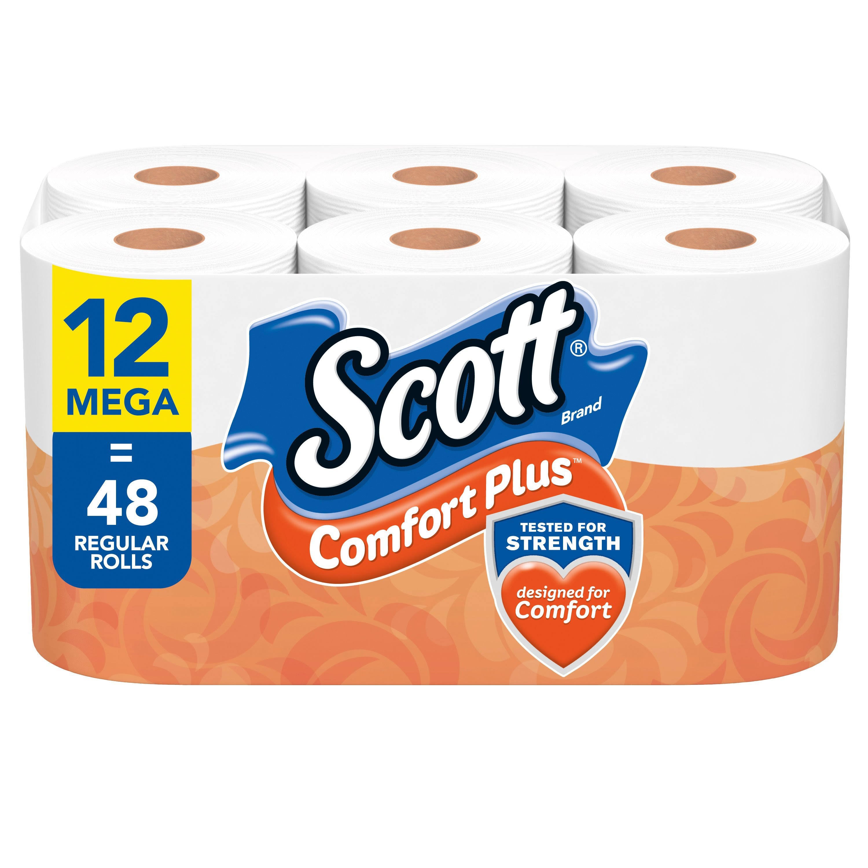 Scott Bathroom Tissue, Unscented, One-Ply, Mega Rolls - 12 rolls
