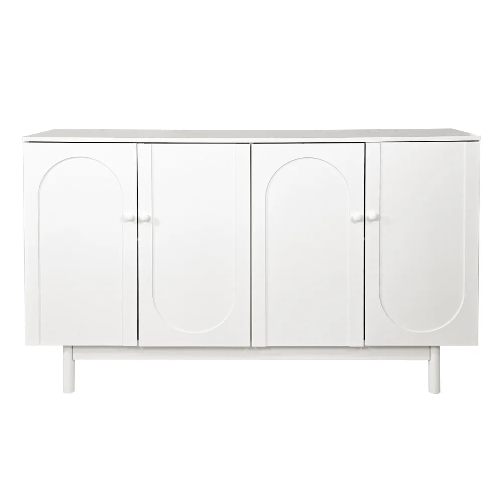 Large 4 - Door Storage Cabinet with Adjustable Shelves, Modern Multi - Room Organizer for Living Room, Kitchen, Bedroom, Hallway - Blue