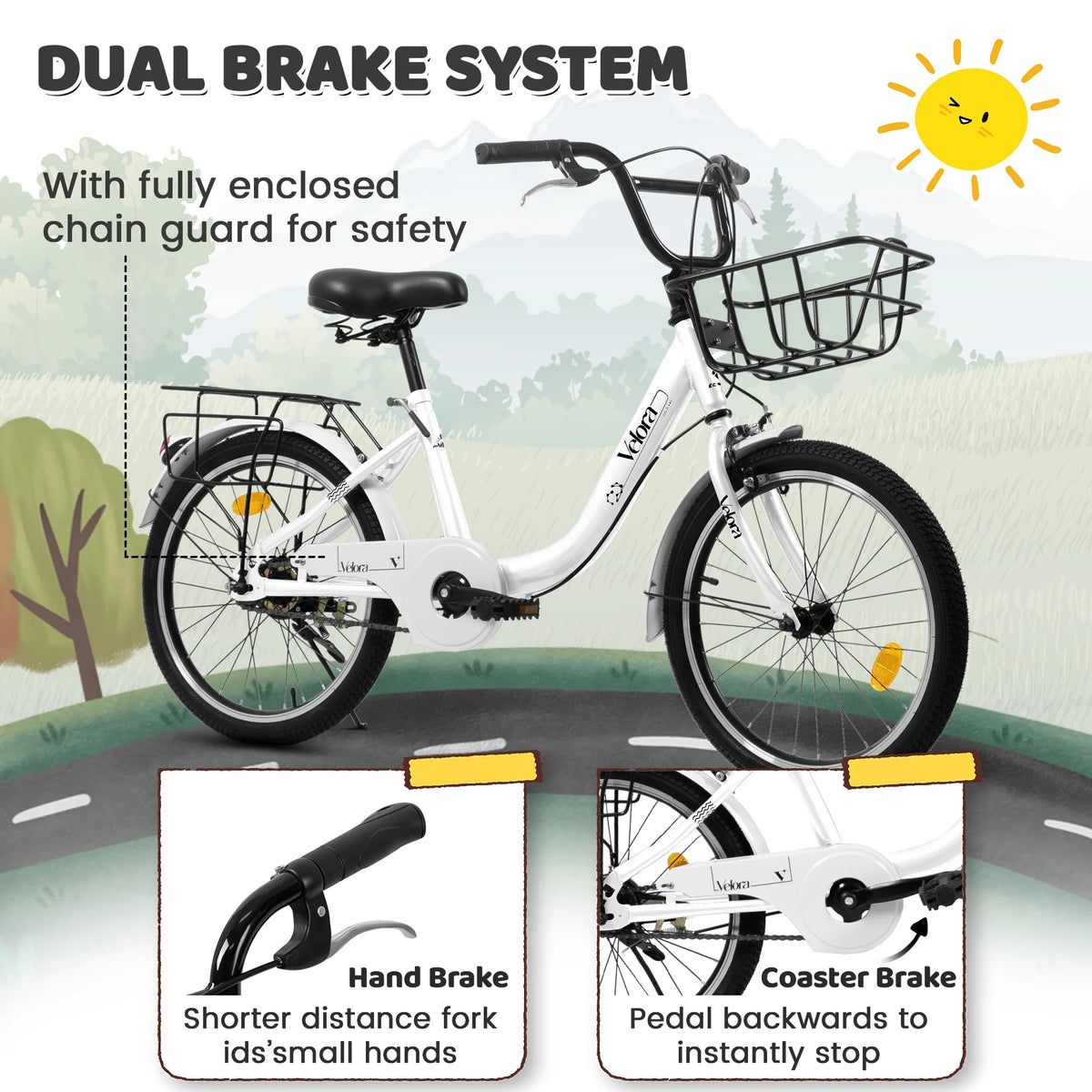20 in Kids Bike for Boys & Girls Age 5 - 10, Children'S Bicycle with Front Basket & Rear Rack, Commuter Bike for School & Leisure