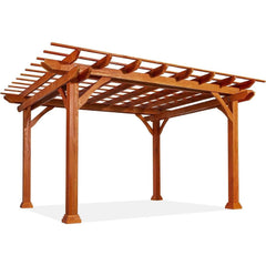 AECOJOY Wood Pergola 12'x10' Gazebo, Outdoor Pergola for Patio Deck Garden Backyard and Patio