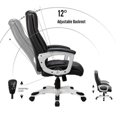 AECOJOY Office Chair Ergonomic, Leather Office Chair with High Back
