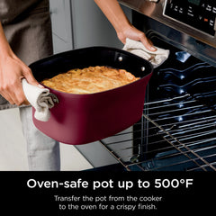 Ninja Foodi Possible Cooker, 8.5 Quart, 6 - in - 1 Multi - Cooker, Slow Cooker, Steamer, Glass Lid Integrated Cooking Utensil, Nonstick, Oven Safe Pot to 500°f, Cherry Tarte, MC1000WM