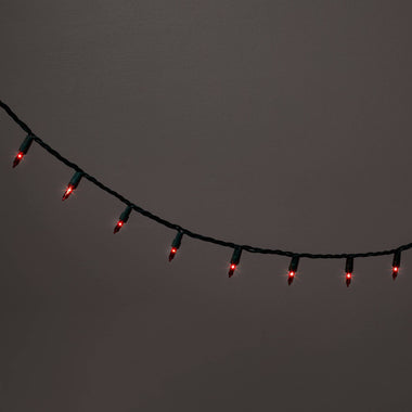 100ct Incandescent Smooth Mini Christmas String Lights Red with Green Wire - Wondershop