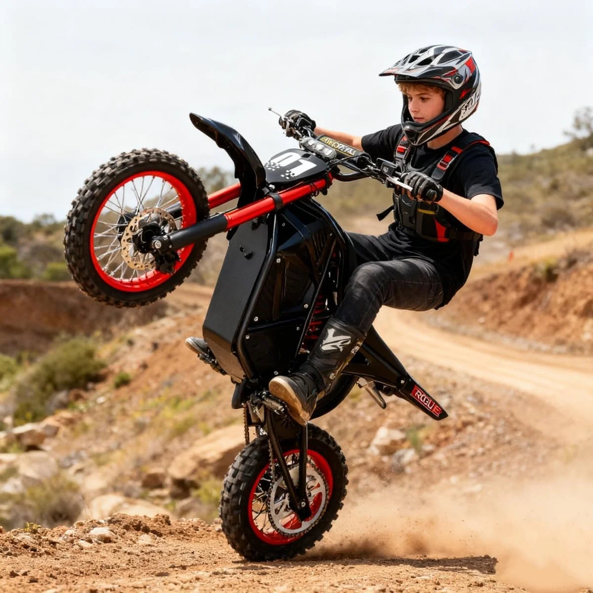 2000W Electric Dirt Bike for Adults Ridingtimes GT73 UL2849, Brushless Hub Motor, 18.2ah*2 Electric Bike with 25\ Tires Digital Screen Carbon Steel