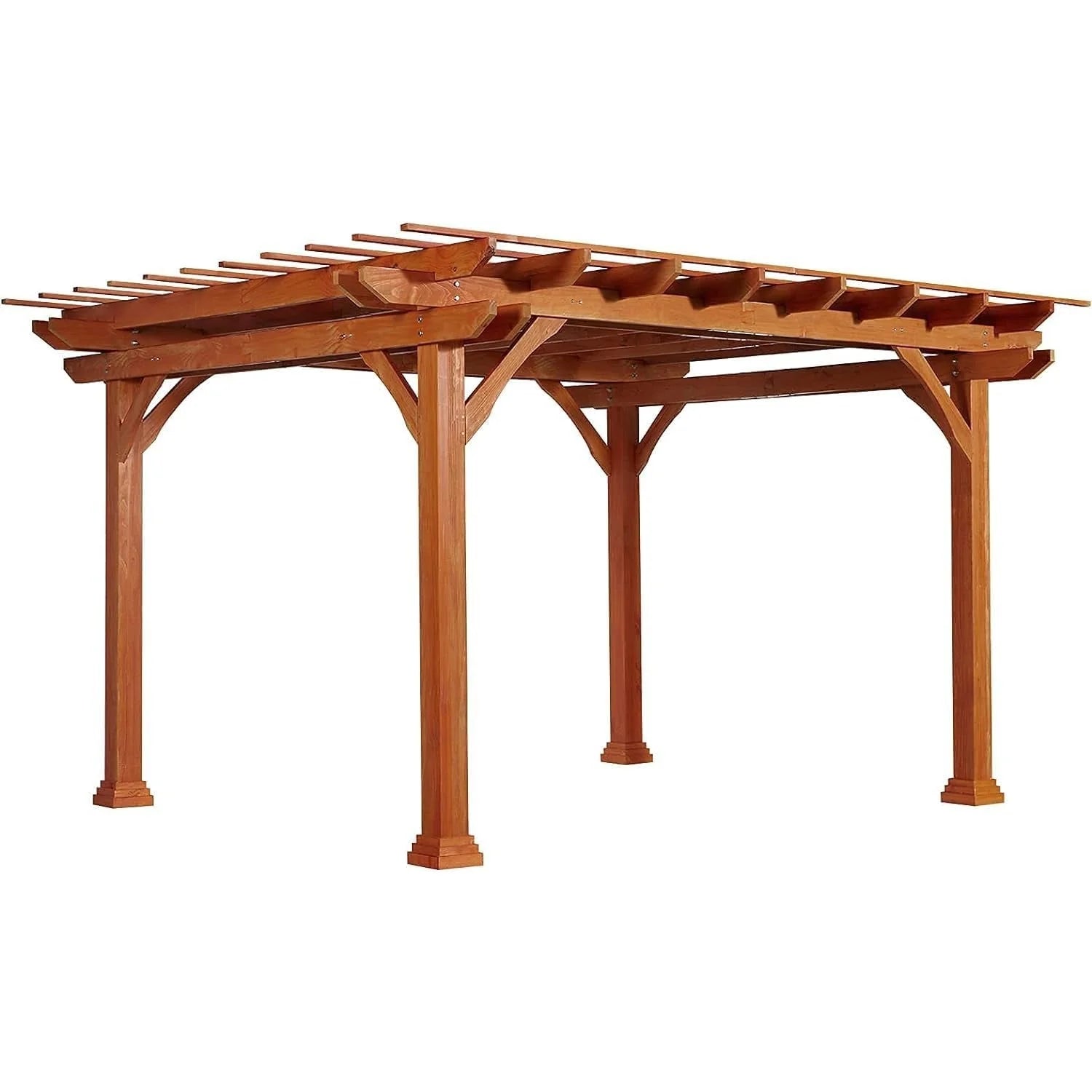 AECOJOY Wood Pergola 12'x10' Gazebo, Outdoor Pergola for Patio Deck Garden Backyard and Patio