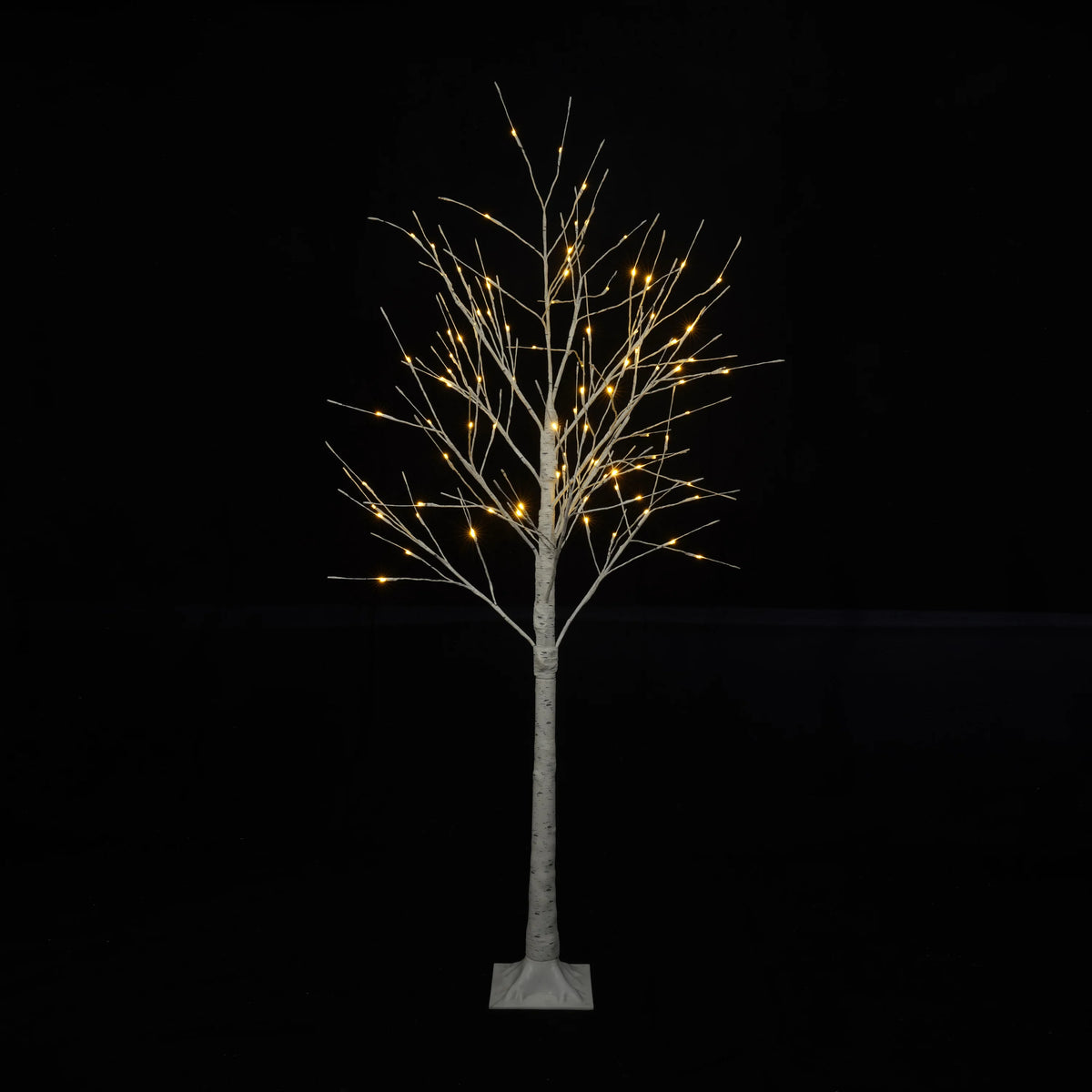 AECOJOY Set of Lighted Birch Tree, 4FT/5FT/6FT LED Artificial Tree with Warm White Lights, Christmas Tree for Decoration