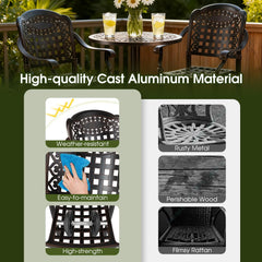 Tangkula 3 Piece Patio Bar Set