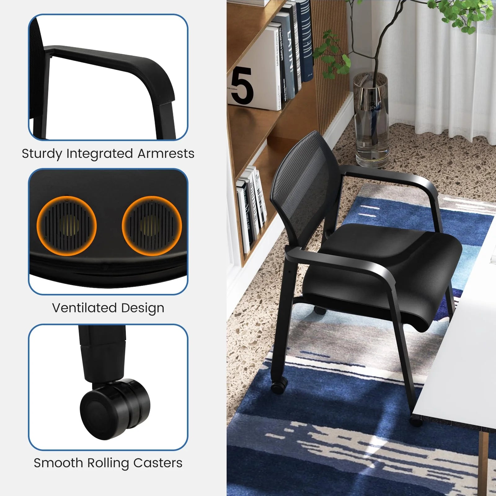 Tangkula Rolling Conference Room Chairs Set of 12