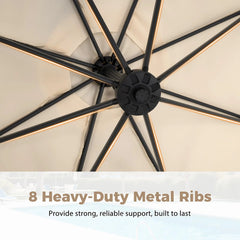 Tangkula 10ft Patio Umbrella with Base Included with 360 Degree Rotation
