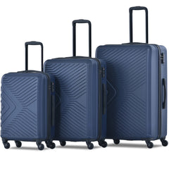3 Piece Blue Luggage Travel Set, 20" 24" 28" Carry on Luggage with Spinner Wheels, Lightweight Hard Case Luggage Travel Suitcase Christmas Gifts for Business Trip Holiday Travel Cruise