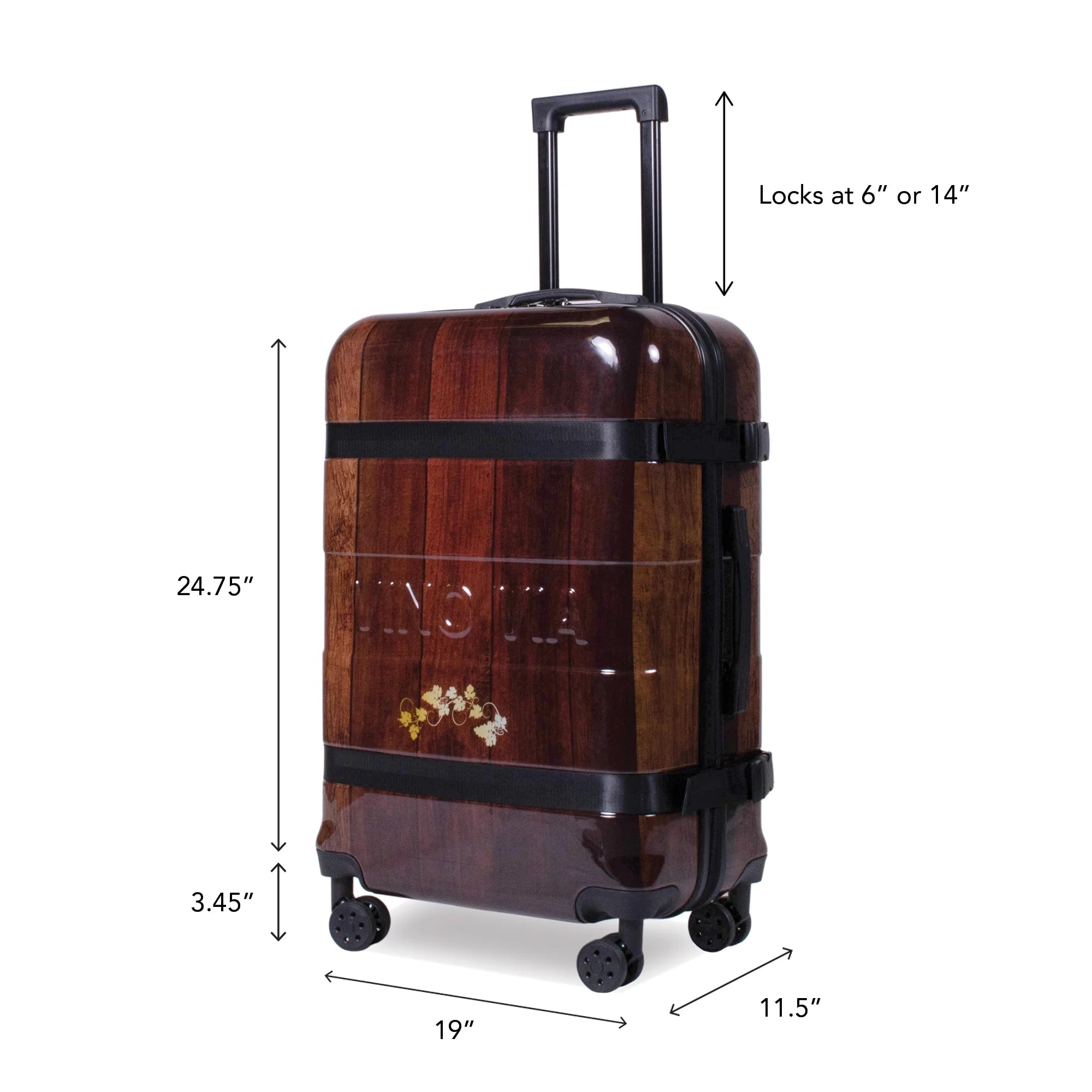 The Ten (10 - Bottle) Wine Luggage, TSA Approved Anti - Theft Zipper, Lightweight Hard Shell Spinner Suitcase