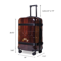 The Ten (10 - Bottle) Wine Luggage, TSA Approved Anti - Theft Zipper, Lightweight Hard Shell Spinner Suitcase