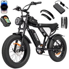 Ridstar Electric Bike for Adults, Peak 1500W 30MPH, 48V 15.6ah Electric Bicycle, Full Suspension Mountain Bike UL2849