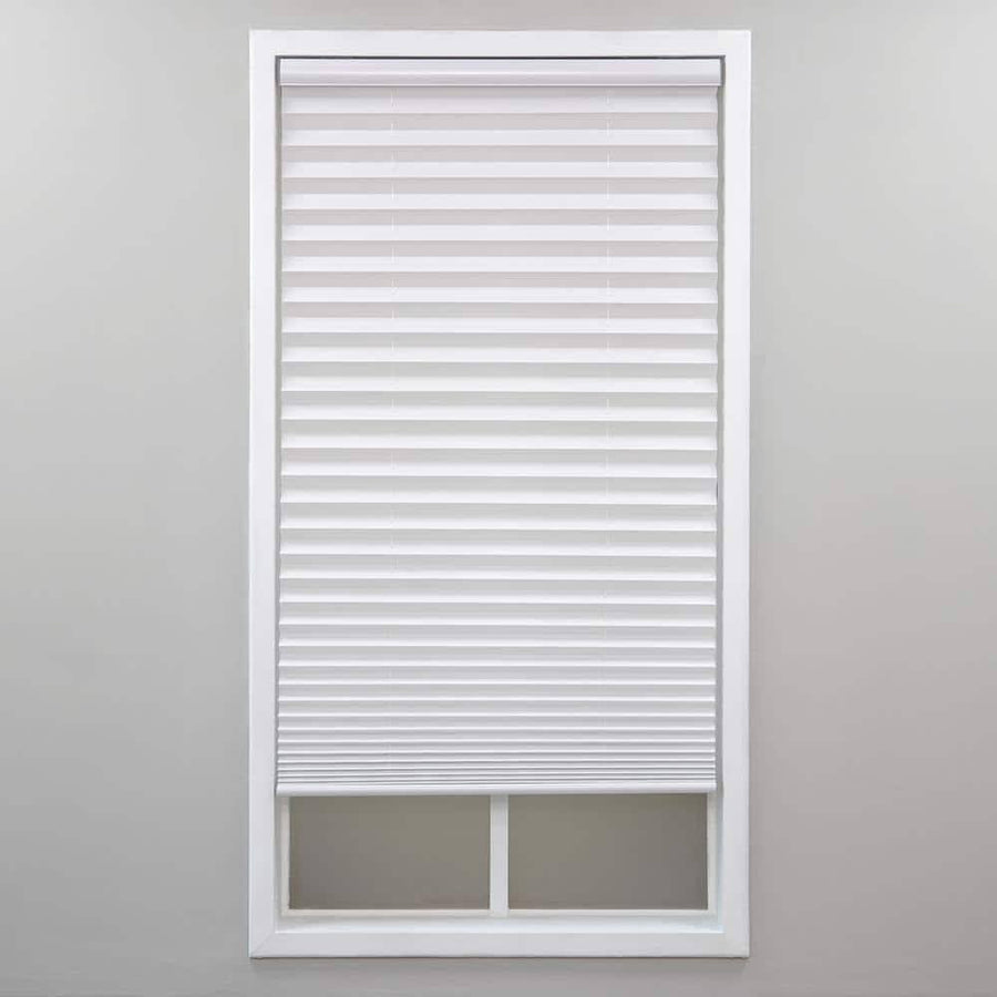 Perfect Lift Window Treatment Cut-to-Width White Cordless Light Filtering Pleated Shade - 30 in. W x 48 in. L