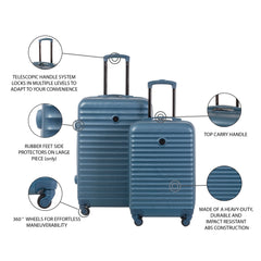 Protege 2 - Piece Hardside Rolling Luggage Set, Blue