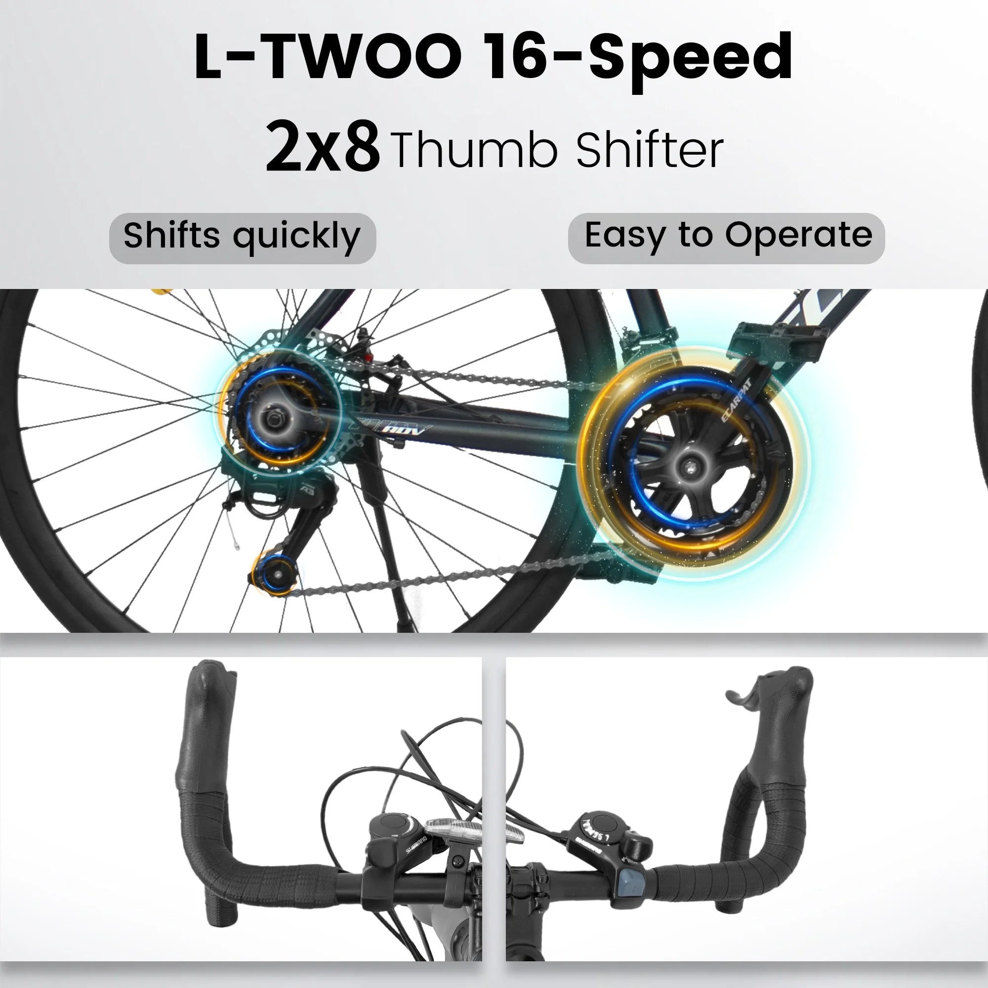 POVANLI 700C Road Bike for Men Women, 16 - Speed Outdoor Bike Disc Brakes, Racing Bike Light Weight Aluminum Frame, City Commuting Road Bicycle L Size, Adults Ages 14+, Gift(Dark Blue)