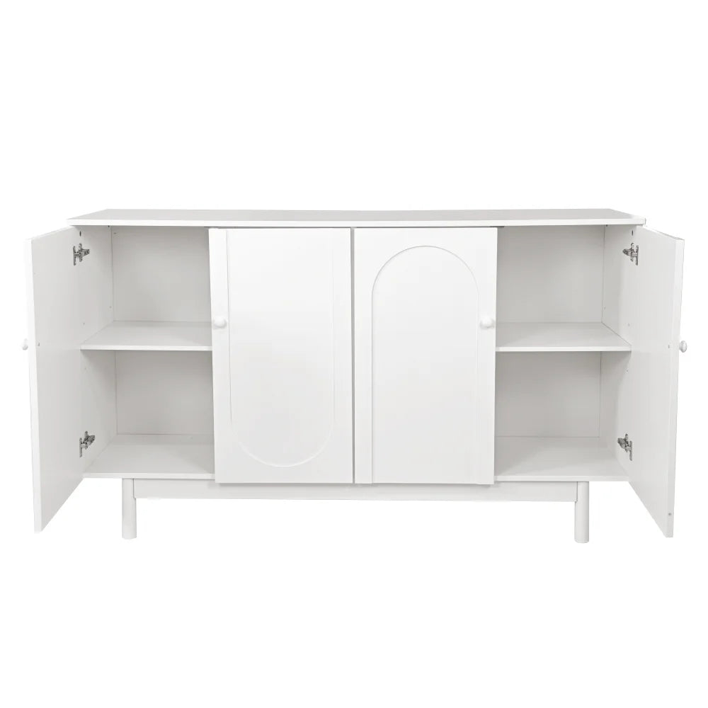 Large 4 - Door Storage Cabinet with Adjustable Shelves, Modern Multi - Room Organizer for Living Room, Kitchen, Bedroom, Hallway - Blue