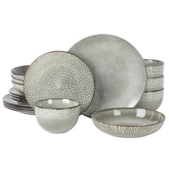 Gibson Elite Matisse 16 - Piece Dinnerware Set - Taupe