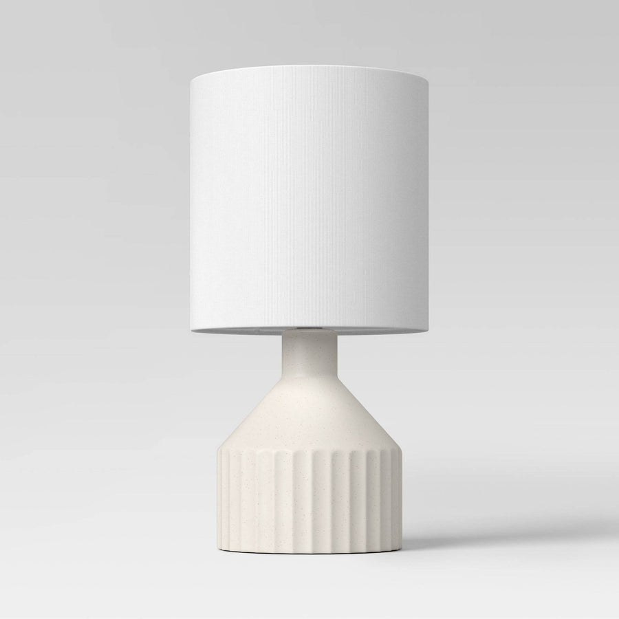 Ribbed Ceramic Mini Table Lamp White - Threshold