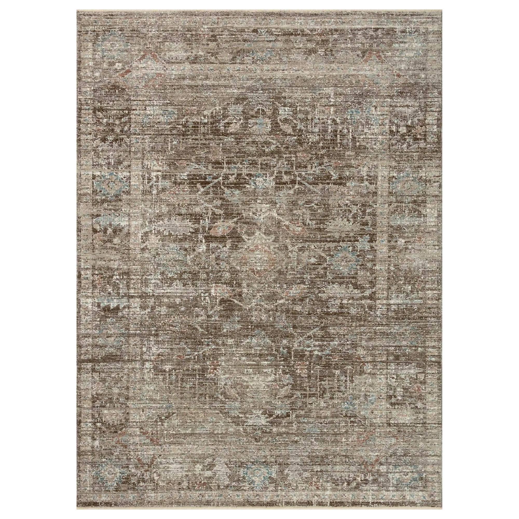 Magnolia Home by Joanna Gaines x Loloi 7'10" 7'10" Charcoal/Dove Round/Square Millie MIE-03 Area Rug