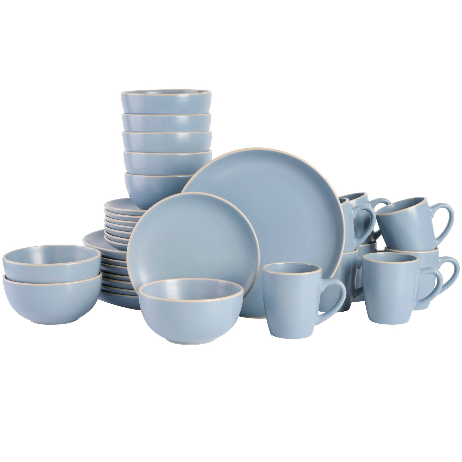 Gibson Home Rockaway 32-Piece Dinnerware Set Blue