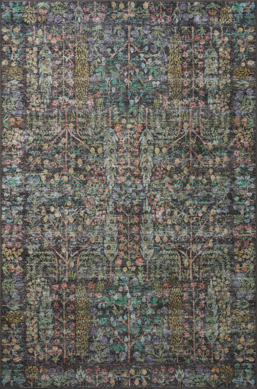 Rifle Paper Co. x Loloi 7'6" x 9'6" Charcoal Large Maison Grove (MAO-07) Area Rug