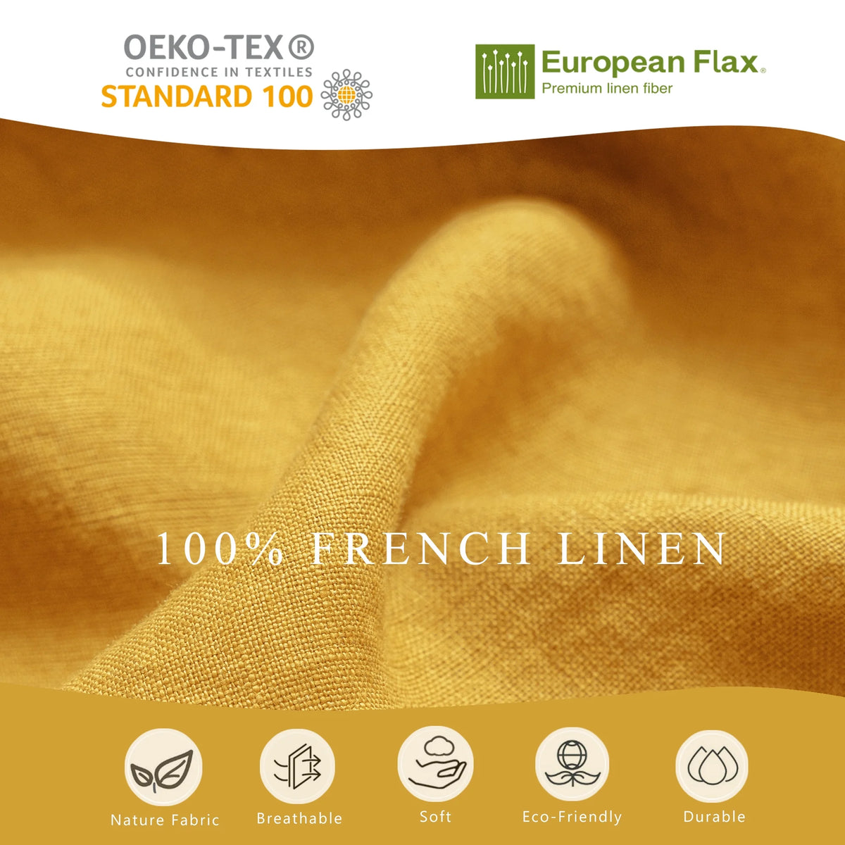 100% Pure Linen Duvet Cover with Button Closure and Corner Ties Soft & Breathable - Natural Full/Queen