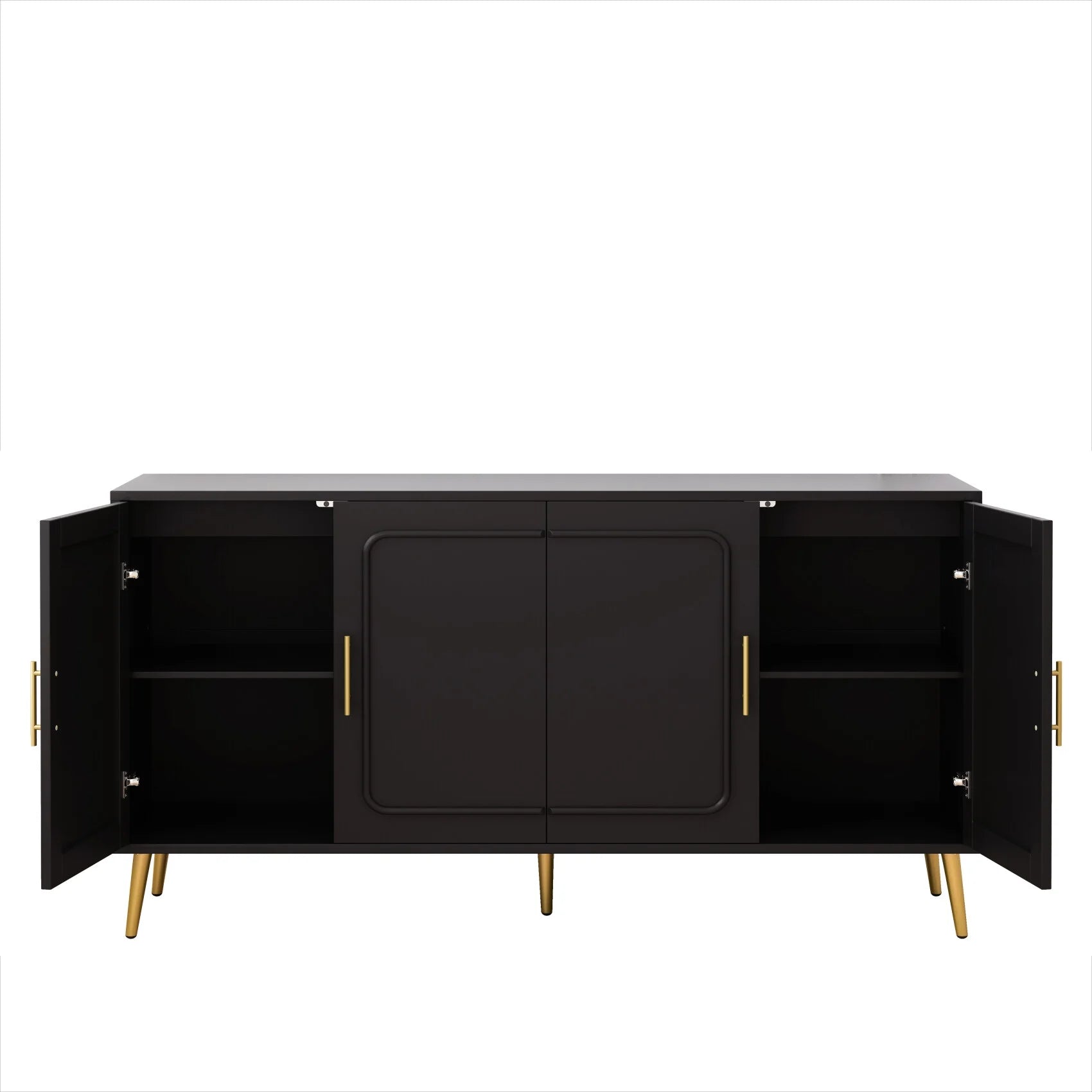 Large 4 - Door Storage Cabinet with Adjustable Shelves, Modern Multi - Room Organizer for Living Room, Kitchen, Bedroom, Hallway - Blue