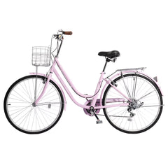 Ktaxon 26in Urban Commuter City Bike, Shimano 7 Speed Adult Road Bicycle, Pink