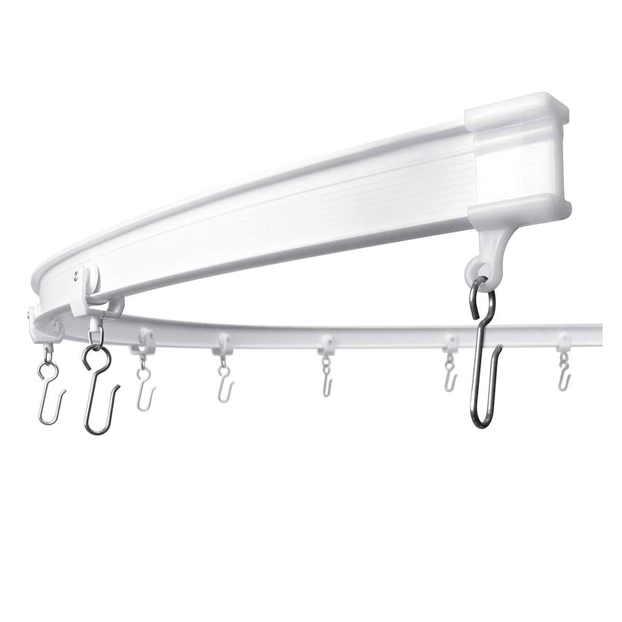 KXLife Flexible Ceiling Mount Curtain Track (20 ft), Hospital Curtain Track System, Wall Divider Curtain, Room Divider Ceiling Track System White