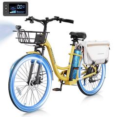 MOONCOOL Electric Bicycle for Adults 350W, 7 - Speed Ebike with 36V 10.4ah Removable Battery， 40 Miles Range, 20 Mph Electric Commuter Bike for Women Men, Certified to UL 2849 by SGS